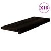 vidaXL Podloge za stopnice 16 kosov rjavo-črne 70x25x2 cm trdna hrastovina