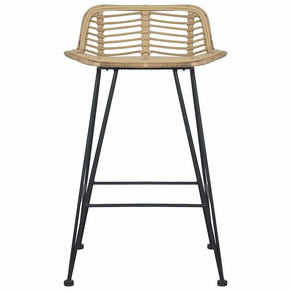 vidaXL Barski stoli 2 kosa naravni ratan