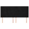 vidaXL Vzglavje z u&scaron;esi črno 203x16x118/128 cm žamet