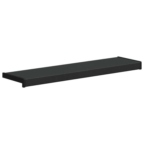 vidaXL Okenski nadstre&scaron;ek Črna z lesno strukturo 60 x 20 x 4,5 cm PVC