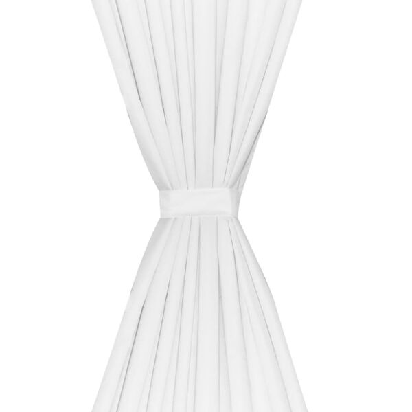 2 kosa belih dvoplastnih zaves 140 x 245 cm