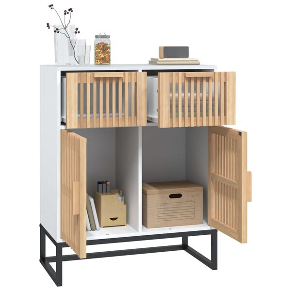 vidaXL Komoda bela 60x30x75 cm inženirski les