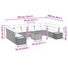 vidaXL Vrtna sedežna garnitura 11 pcs bež in svetlo siva Poly ratan