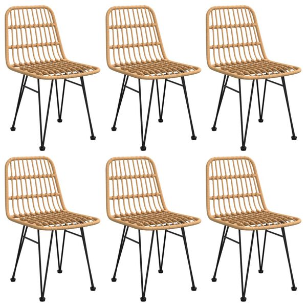 vidaXL Vrtna jedilna garnitura 7-delna poli ratan