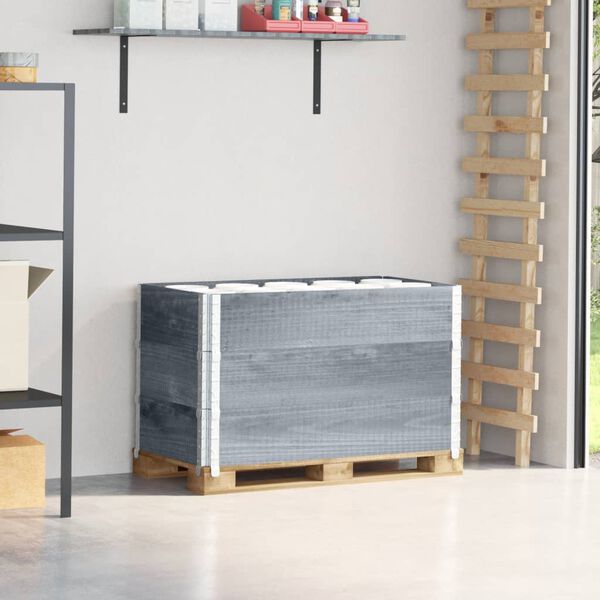 vidaXL Paletni okvirji 3 kosi sivi 100x50 cm trdna borovina