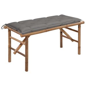 vidaXL Zložljiva vrtna klop z blazino 118 cm bambus