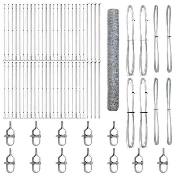 vidaXL Steber ograje. srebrna 100 x 1,2 m (50 mm mreža) Jeklo