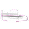 vidaXL Kovinski posteljni okvir brez vzmetnice dimljen hrast 200x200cm