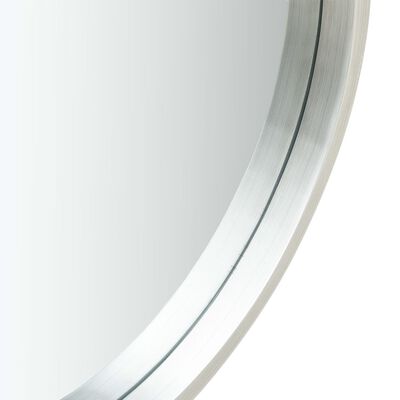 vidaXL Stensko ogledalo s pasom 40 cm srebrno
