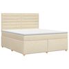 vidaXL Postelja boxspring z vzmetnico Krem 140 x 200 cm Blago