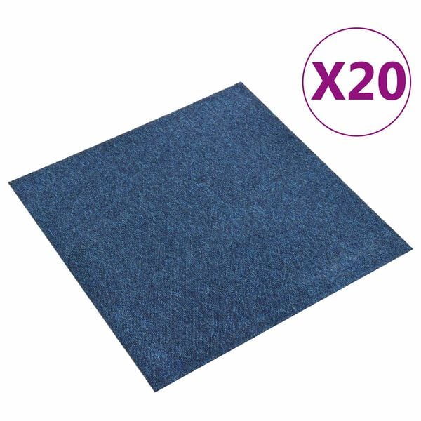 vidaXL Preproga 20 pcs Temno modra 50 x 50 cm 100% polipropilen