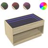 vidaXL Klubska mizica z neskončnimi LED sonoma hrast 90x50x50 cm