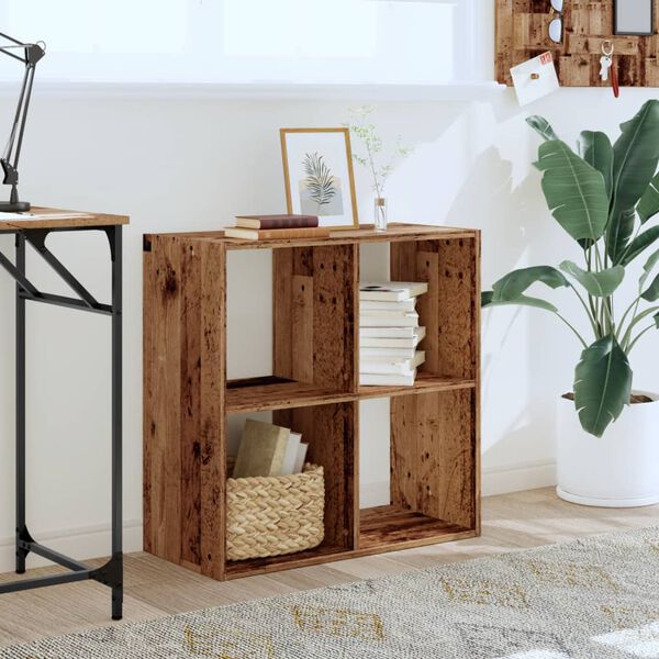 vidaXL Knjižna omara starinski les 68,5x32x68,5 cm inženirski les