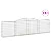 vidaXL Obokane gabion ko&scaron;are 10kosi 400x30x100/120 cm pocinkano železo