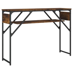 vidaXL Konzolna mizica s polico dimljeni hrast 105x30x75 cm inž. les