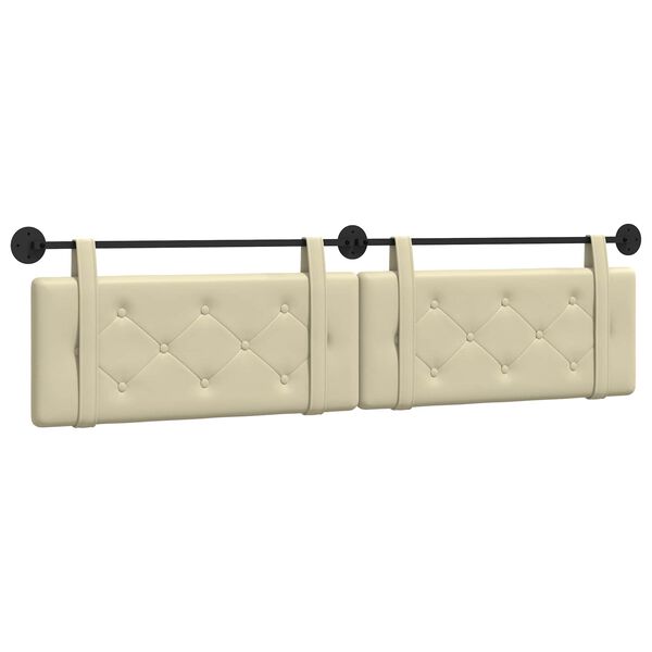 vidaXL Visoki naslon za glavo krema 210 x 55 x 5 cm Umjetno usnje