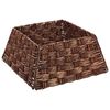 vidaXL Ovratnik za božično drevo Kvadrat Rjava pranje 50 x 50 x 25 cm