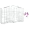 vidaXL Obokane gabion ko&scaron;are 3 kosi 200x50x120/140 cm pocinkano železo