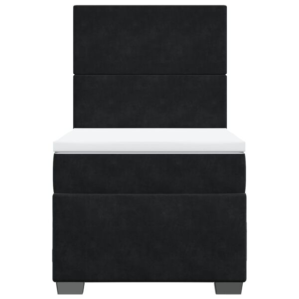 vidaXL Box spring postelja z vzmetnico črna 90x200 cm žamet