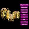 vidaXL Darilna škatla med 60 LED 3 pcs Toplo bela 20 x 20 x 20 cm PET