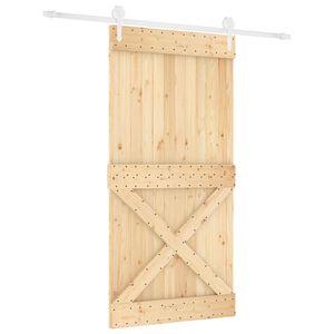 vidaXL Drsna vrata 100 x 210 cm Masiven borov les (neobdelan)
