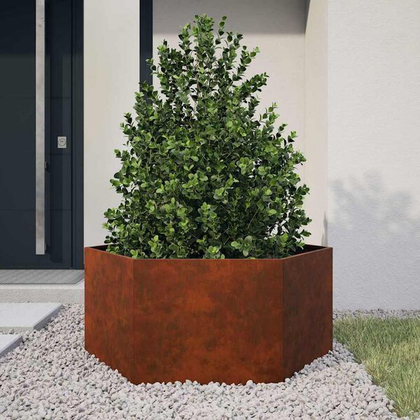 vidaXL Cvetlično korito zarjavelo 90x90x45 cm corten jeklo