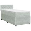 vidaXL Postelja boxspring z vzmetnico Svetlo siva 100 x 200 cm Žamet