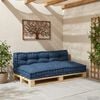vidaXL Blazina za paletni kafi 2 pcs Indigo 120 x 80 x 38 cm Blago