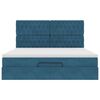 vidaXL Otomanski posteljni okvir z vzmetnicami moder 180x200cm žamet