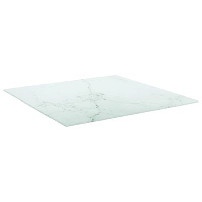 vidaXL Mizna plošča bela 60x60 cm 6 mm kaljeno steklo z marmorjem