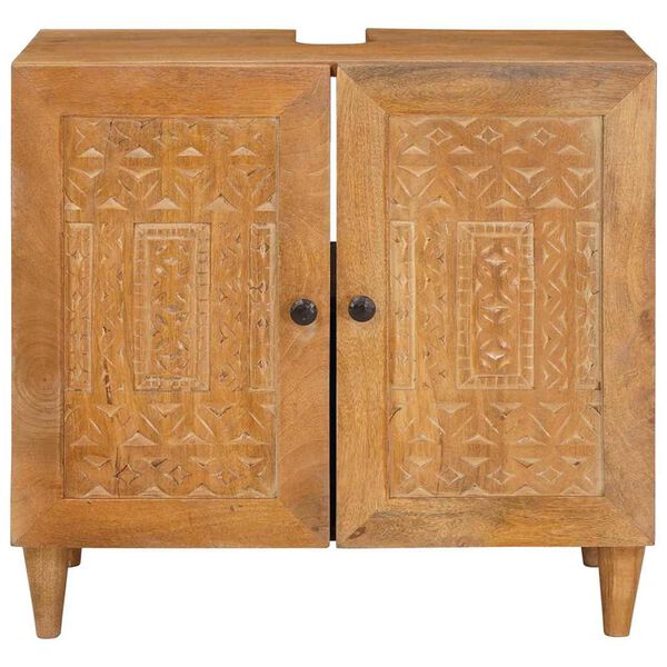 vidaXL Kopalniška omarica s shranjevanjem Svetlo rjava 62 x 33 x 58 cm