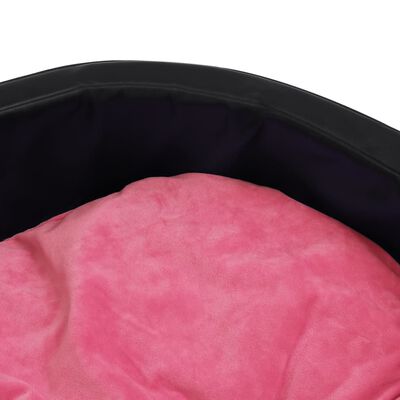 vidaXL Pasja postelja črna in roza 99x89x21 cm pliš in umetno usnje