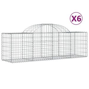 vidaXL Obokana gabionska ko&scaron;ara 6 kosov 200x50x60/80cm cinkano železo