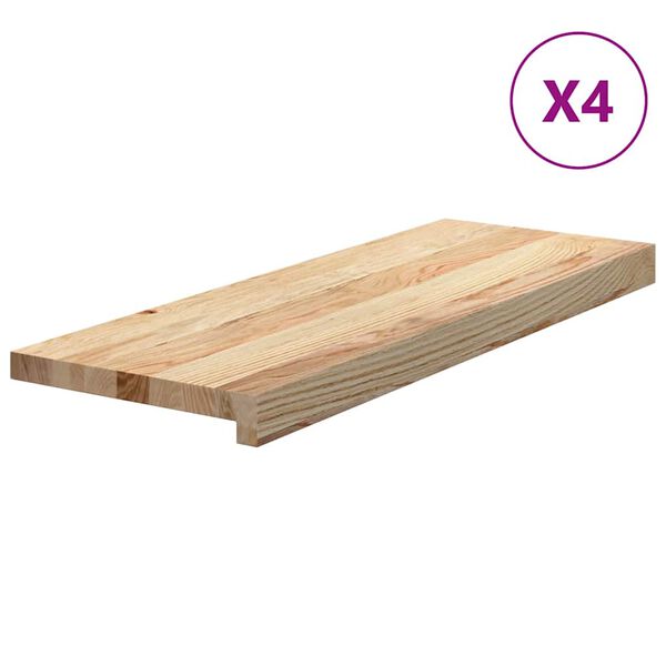 vidaXL Podloge za stopnice 4 kosi 70x30x2 cm trdna hrastovina