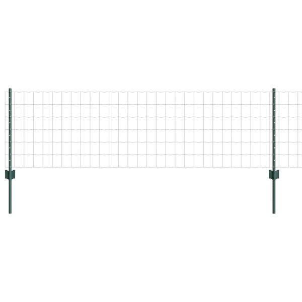 vidaXL Ograja s stebrom Zelena 0,6 x 25 m Jeklo in PVC