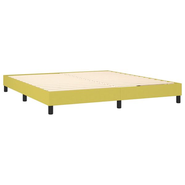 vidaXL Box spring postelja z vzmetnico zelena 160x200 cm žamet