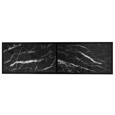 vidaXL TV omarica črni marmor 140x40x40,5 cm kaljeno steklo