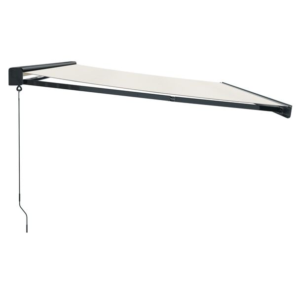 vidaXL Zložljiva tenda krem 5x3 m blago in aluminij