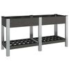 vidaXL Visoka greda s polico siva 150x50x75 cm WPC