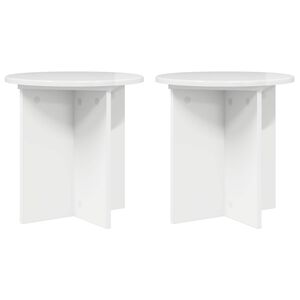 vidaXL Stojalo za rastline 2 kos Bela visok sijaj 40 x 40 x 40 cm