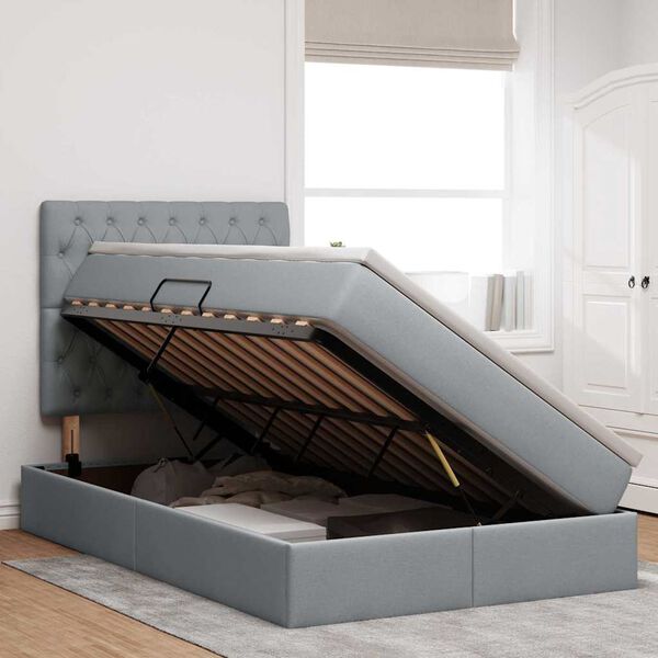 vidaXL Postelja z dodatnim prostorom za shranjevanje in LED osvetlitvijo