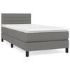 vidaXL Box spring postelja z vzmetnico temno siva 80x200 cm blago