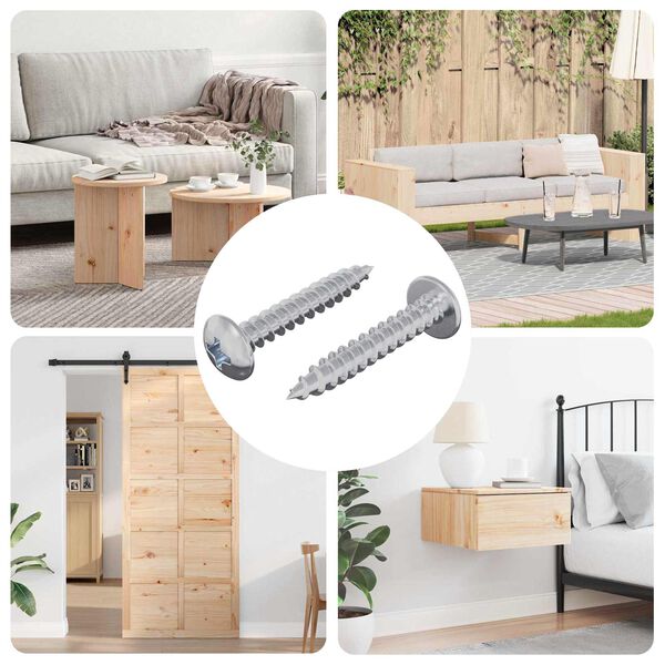 vidaXL Žebelj s samočrtnim navojem 2 pcs Cinkano 4 x 25 mm Jeklo