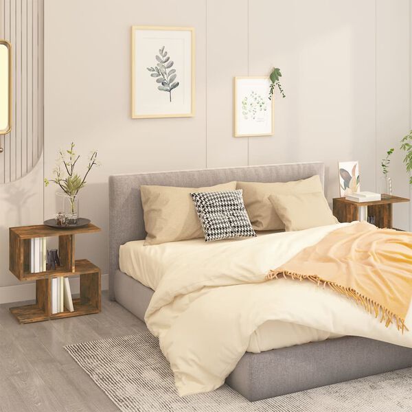 vidaXL Nočna omarica 2 kosa dim. hrast 50x30x51,5 cm konstruiran les