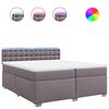 vidaXL Box spring postelja z vzmetnico siva 200x200 cm umetno usnje
