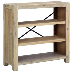 vidaXL Knjižna omara 3-nadstropna 80x30x80 cm trdna akacija