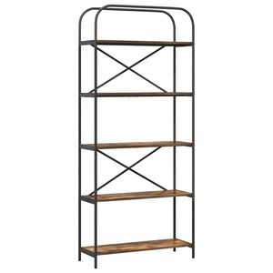 vidaXL Knjižna polica Dimljeni oreh 80 x 30 x 183 cm Konstruiran les