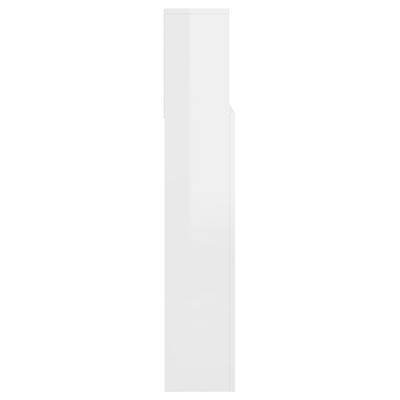 vidaXL Vzglavna omarica visok sijaj bela 140x19x103,5 cm