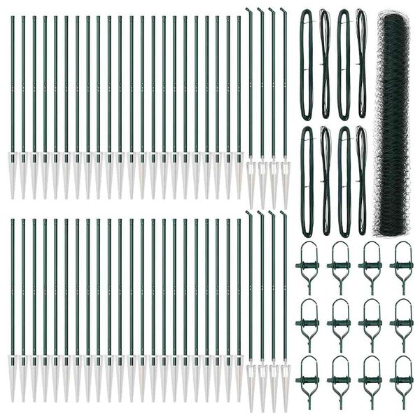 vidaXL Steber ograje. Zelena 100 x 1,4 m (50 mm mreža) Jeklo in PVC