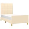vidaXL posteljni okvir brez vzmetnice Cream 90x200 cm Tkanina